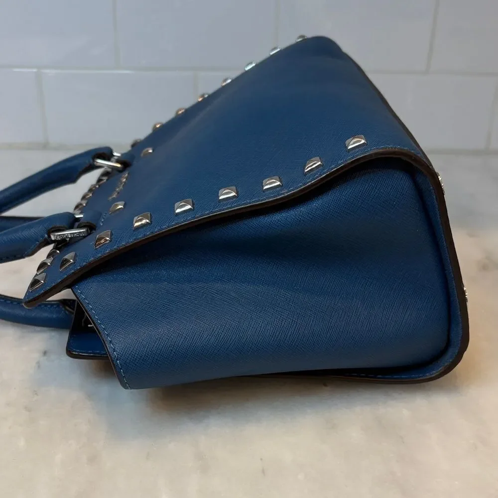 Michael Kors Bag Purse Handbag Leather Selma Studded Safiano Satchel Pocketbook